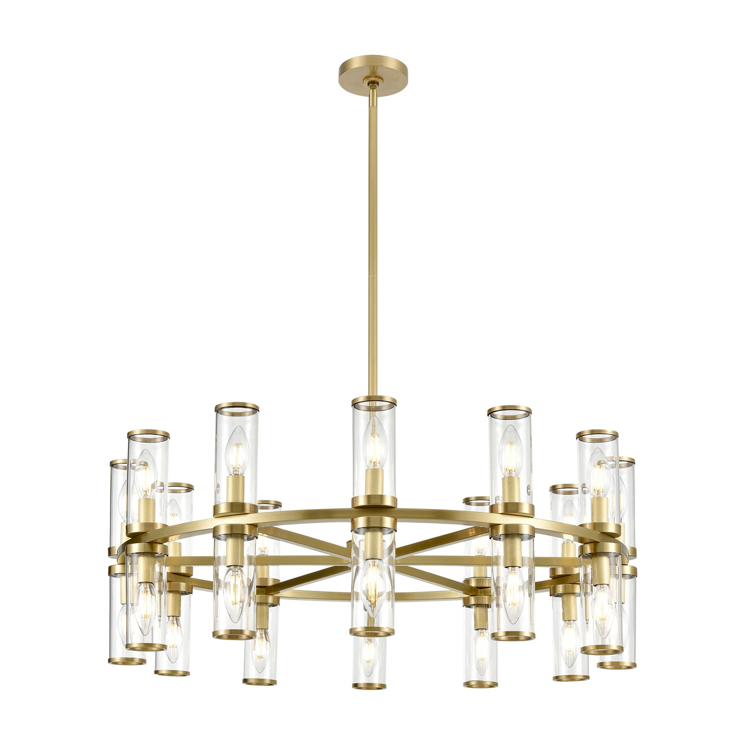 Alora - CH309024NBCG - 24 Light Chandelier - Revolve - Clear Glass/Natural Brass