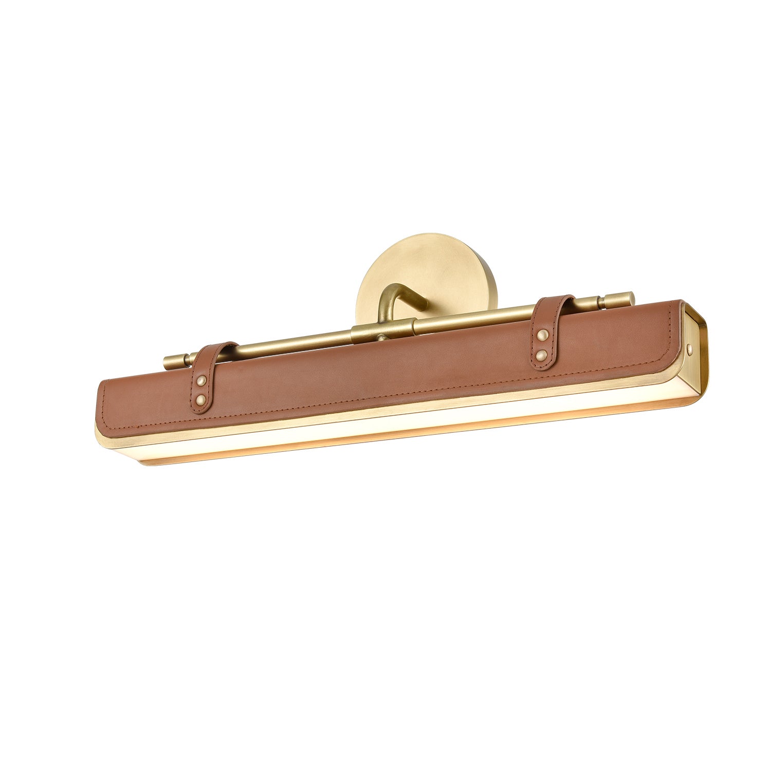 Alora - WV307919VBCL - LED Wall Sconce - Valise - Vintage Brass/Cognac Leather