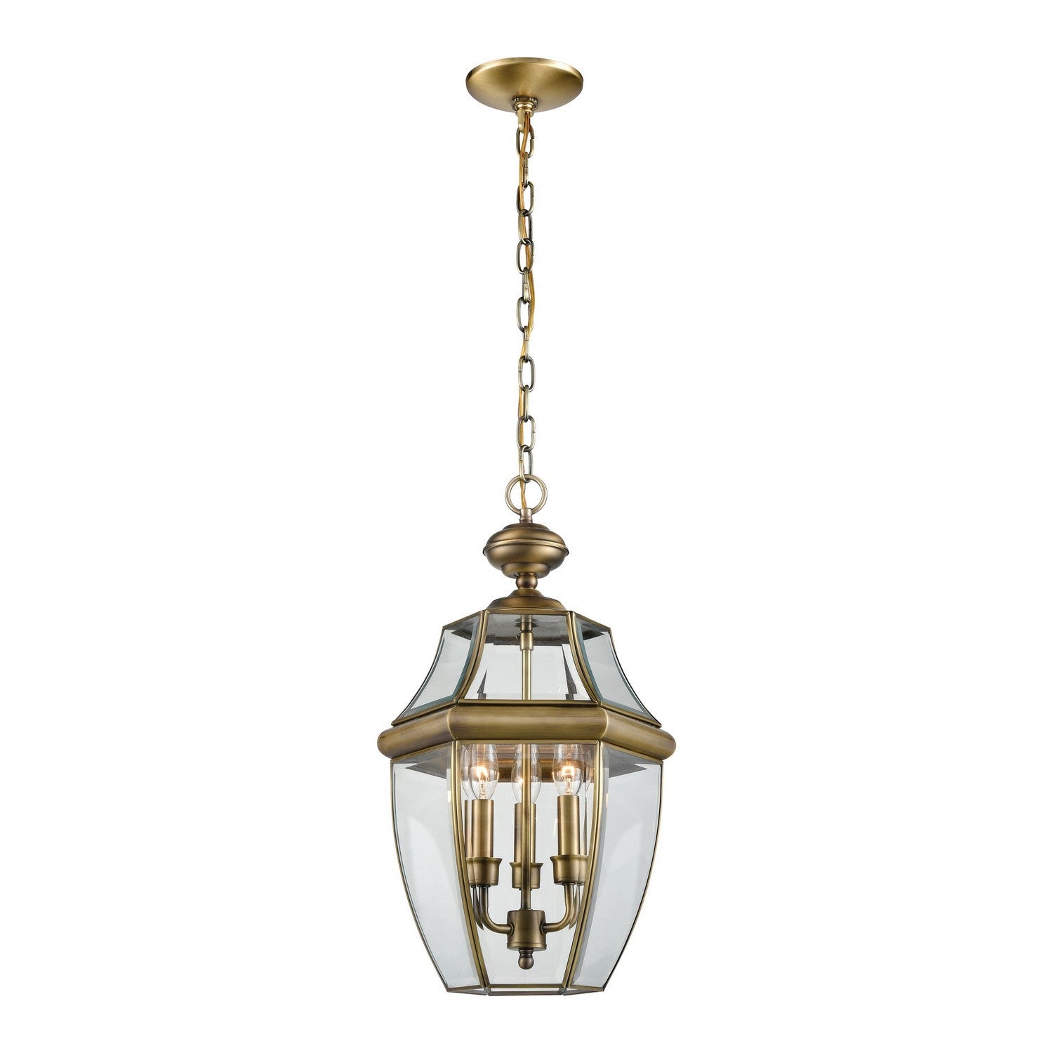 ELK Home - 8603EH/89 - Three Light Outdoor Pendant - Ashford - Antique Brass