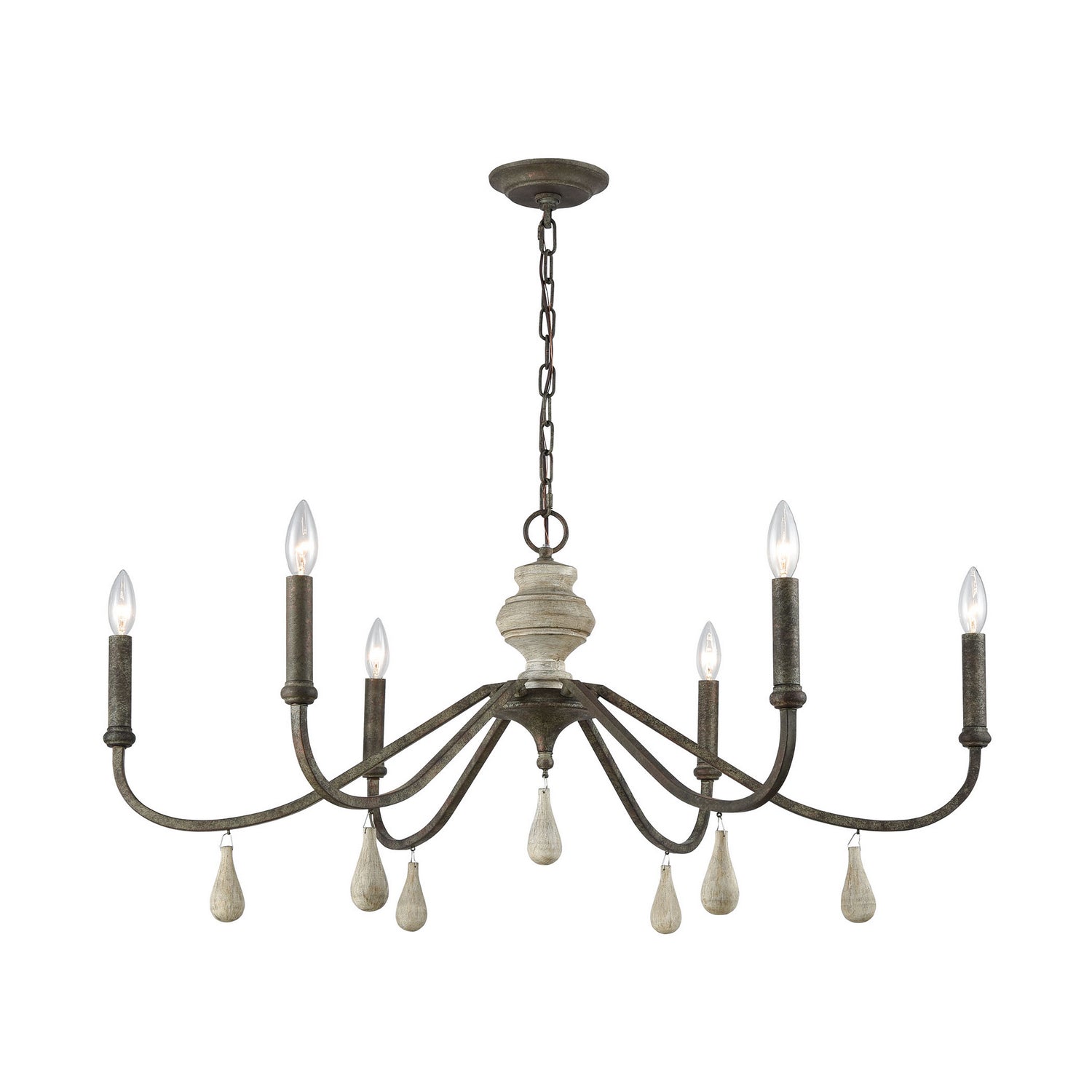 ELK Home - D3871 - Six Light Chandelier - French Connection - Malted Rust