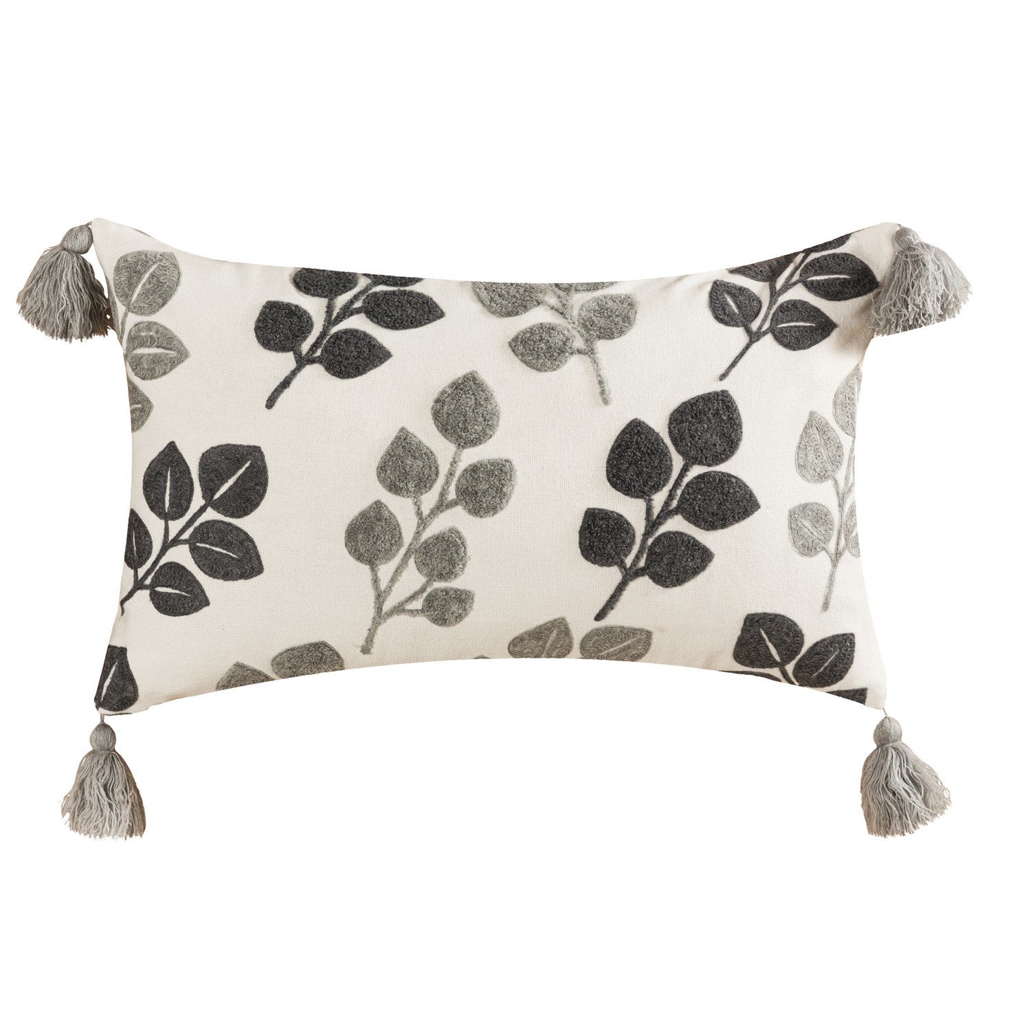 ELK Home - 908484 - Pillow - Quiet Leaves - Light Gray