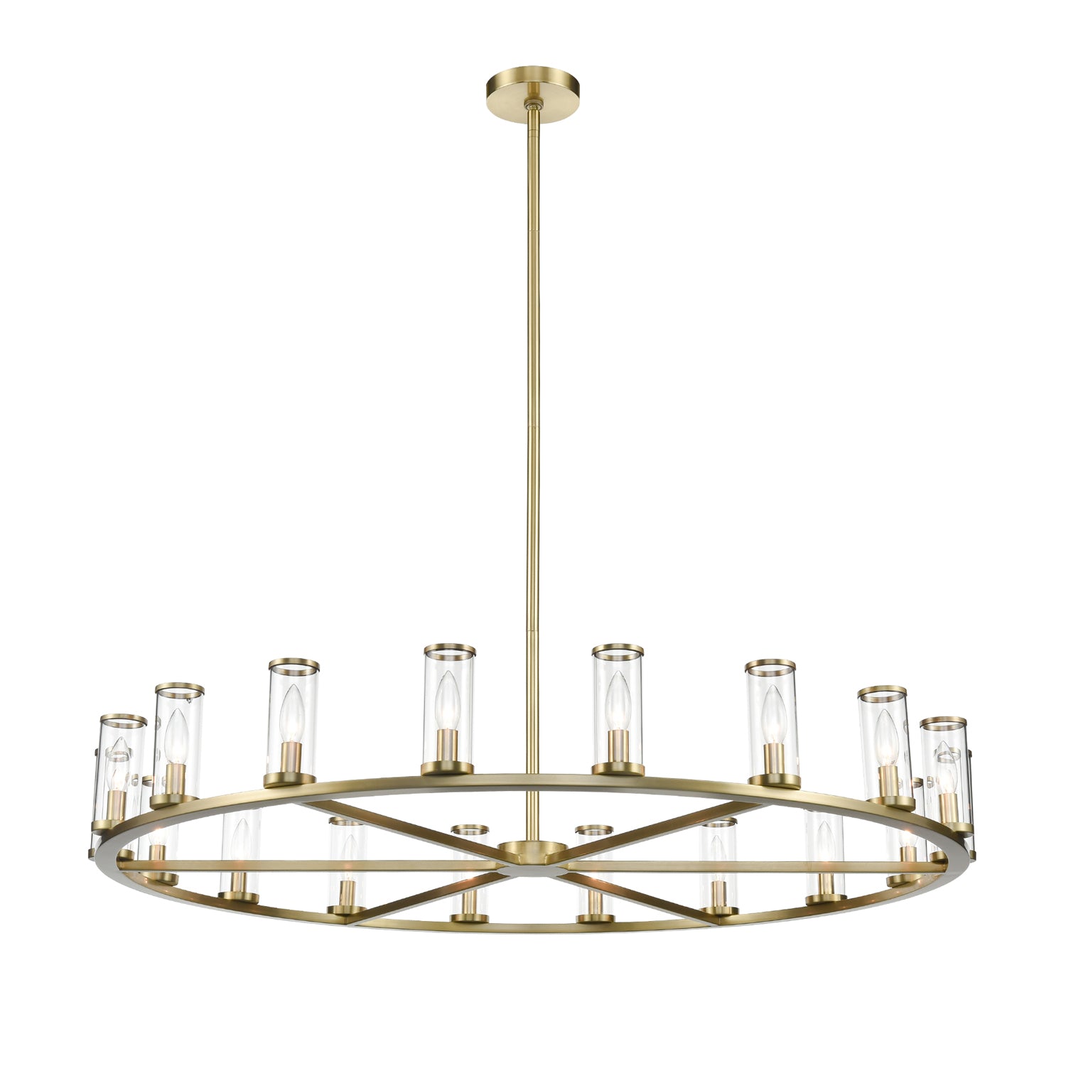 Alora - CH309018NBCG - 18 Light Chandelier - Revolve - Clear Glass/Natural Brass