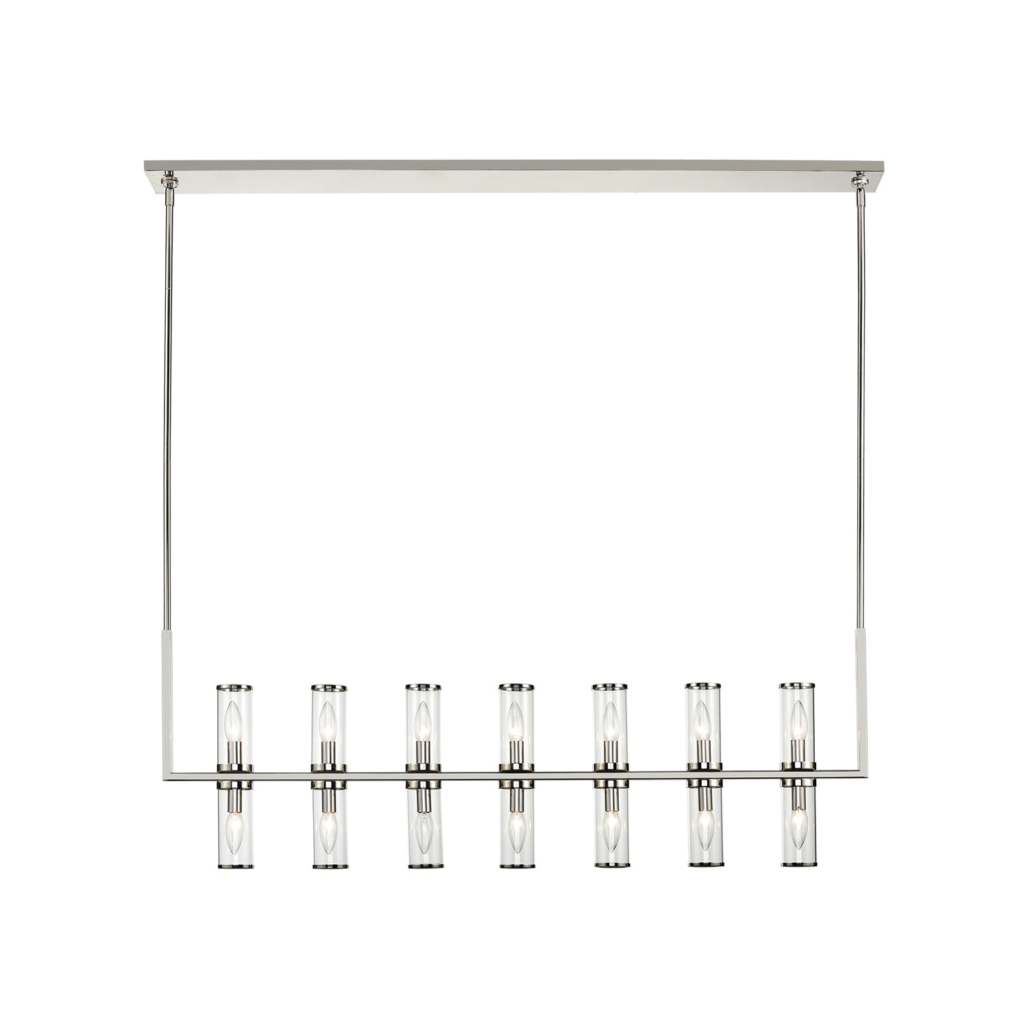 Alora - LP309077PNCG - 14 Light Island Pendant - Revolve - Clear Glass/Polished Nickel