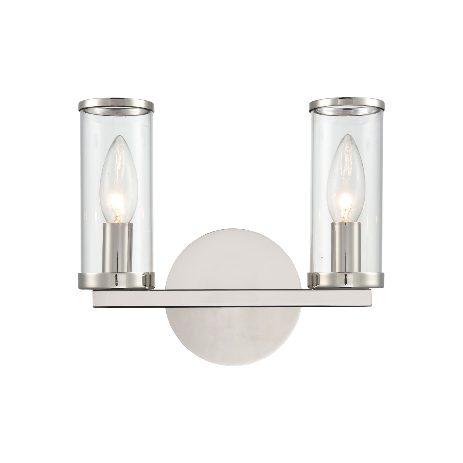 Alora - WV309022PNCG - Two Light Bathroom Fixture - Revolve - Clear Glass/Polished Nickel