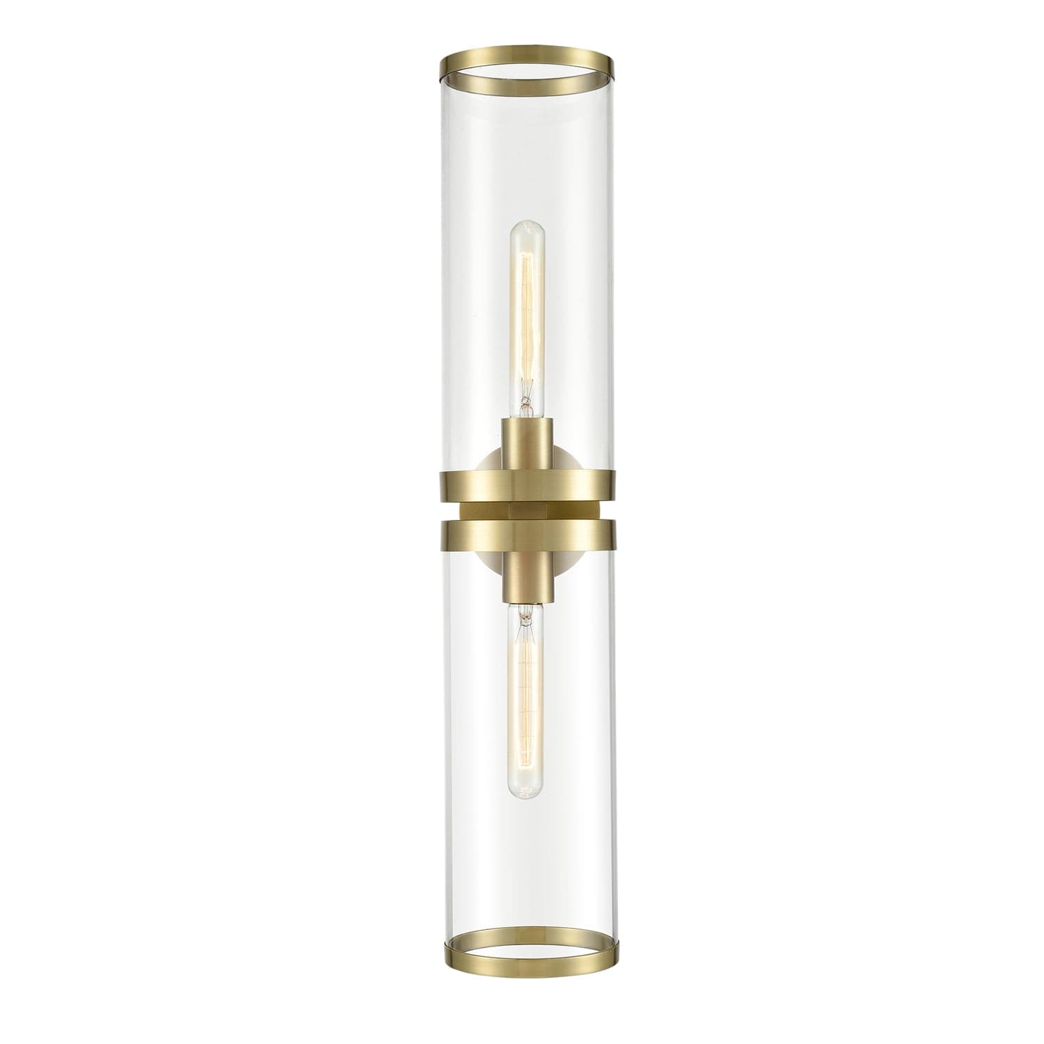 Alora - WV311602NBCG - Two Light Bathroom Fixture - Revolve Ii - Clear Glass/Natural Brass