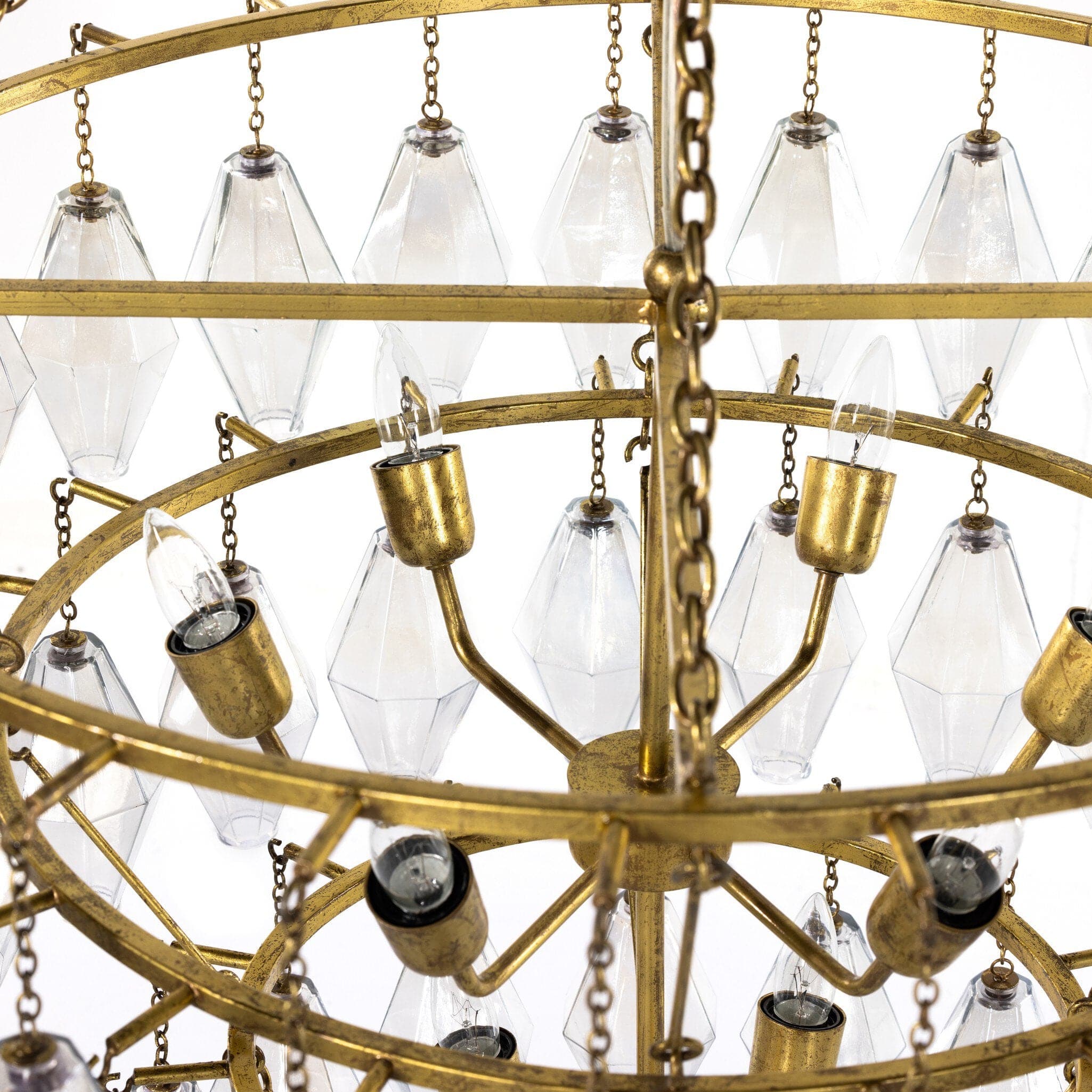 Adeline Large Round Chandelier - Gold Leaf