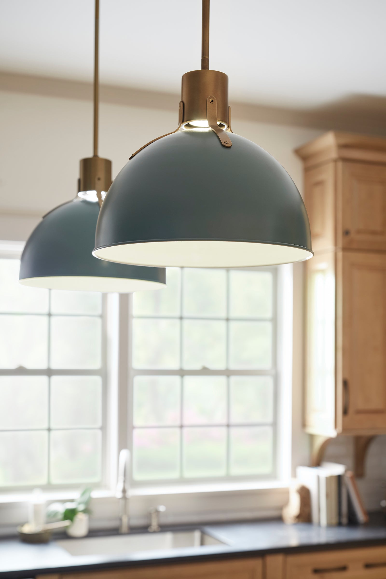 LED Pendant from the Argo collection in Sage Green finish