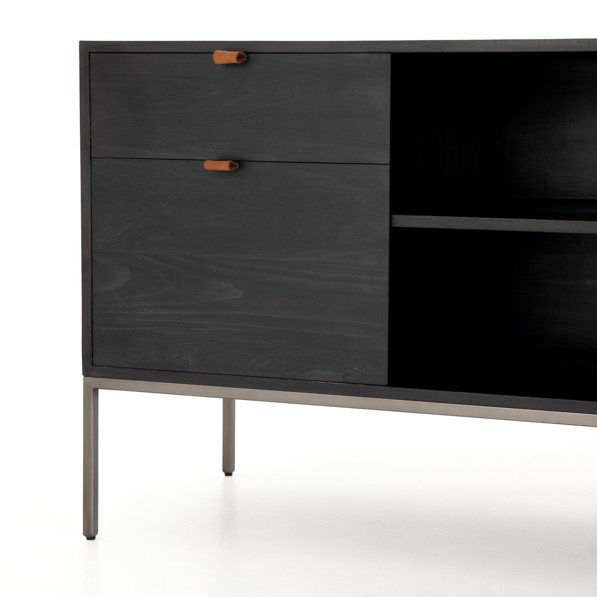 Trey Modular Filing Credenza - Black Wash Poplar