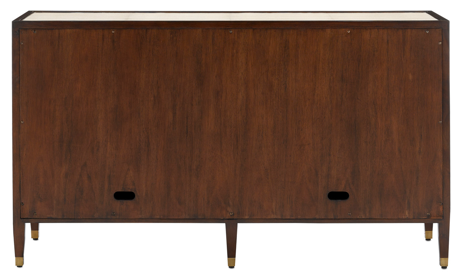 Credenza from the Evie collection in Ivory/Dark Walnut/Brass finish