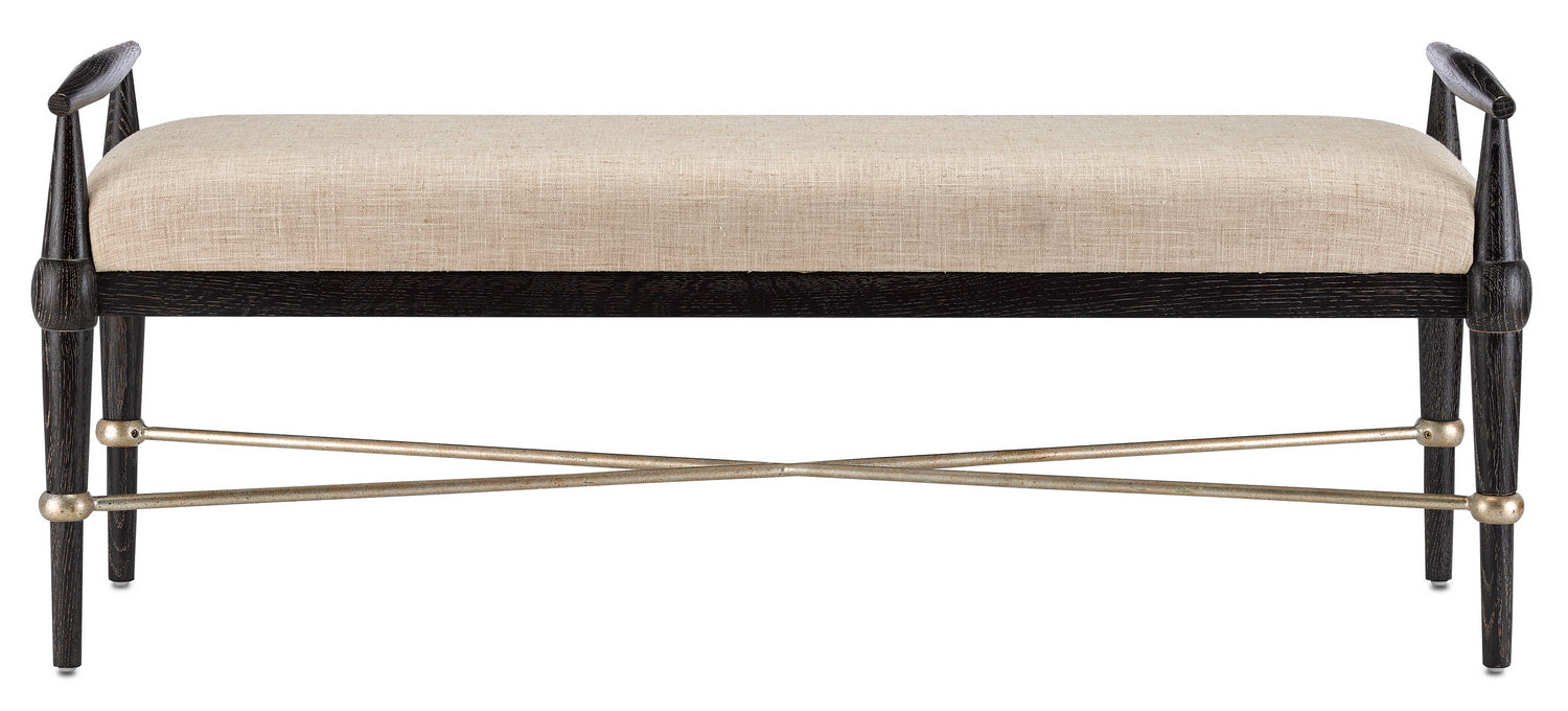 Bench from the Perrin collection in Ebonized Wood/Silver Granello finish