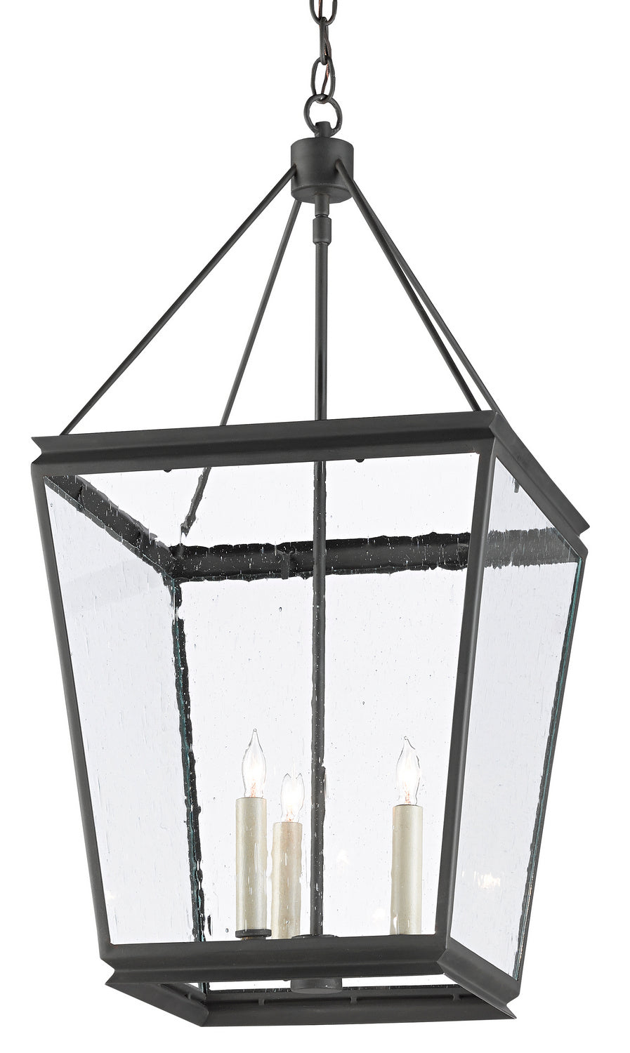 Three Light Lantern from the Ellerman collection in Old Iron finish