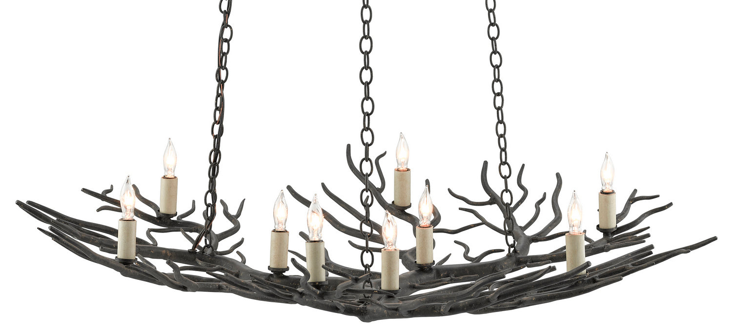 Nine Light Chandelier from the Rainforest collection in Rustic Bronze finish