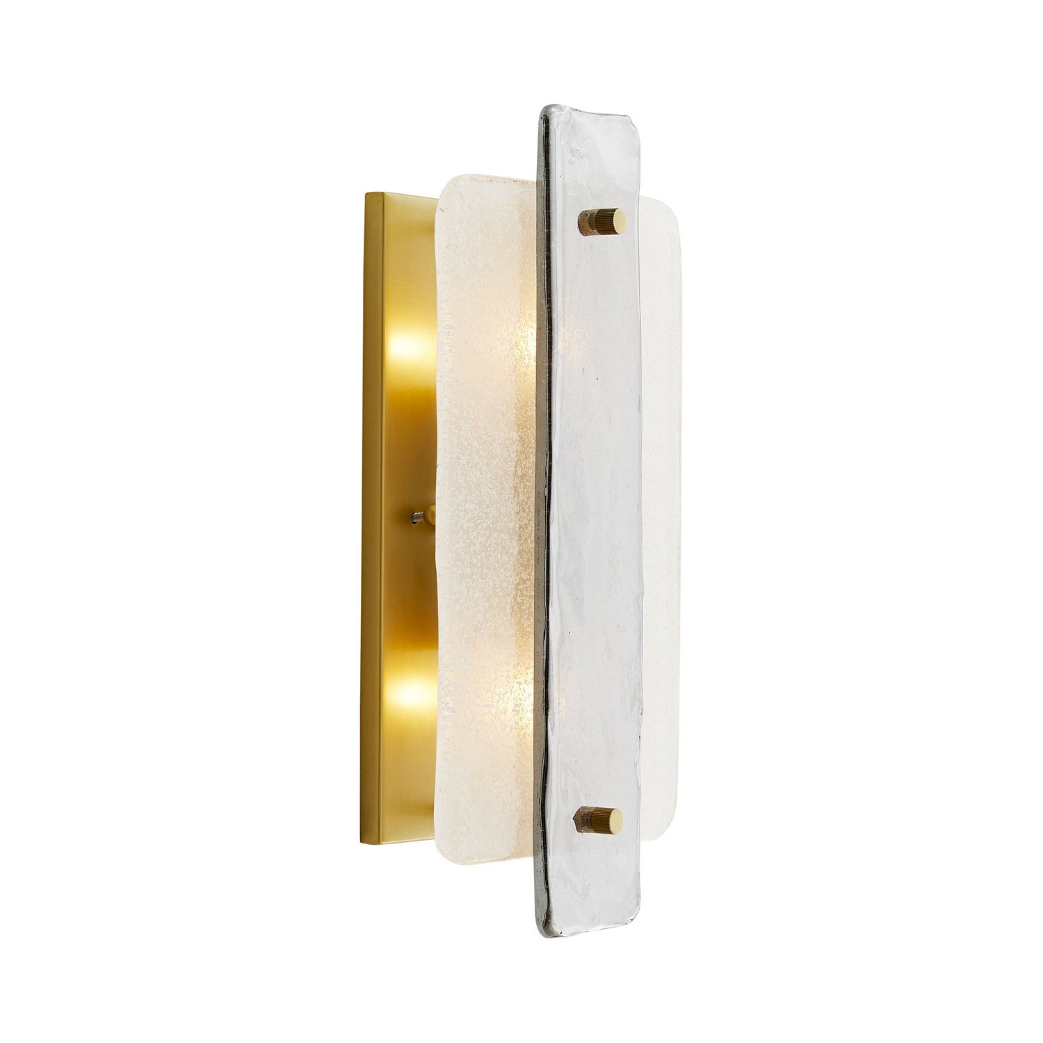 Two Light Wall Sconce from the Uriah collection in Clear Seedy finish