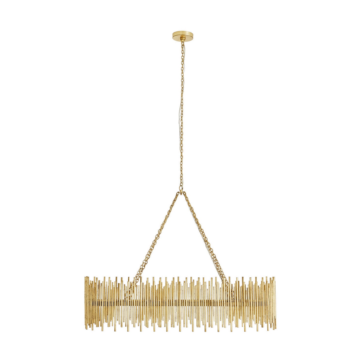 Ten Light Chandelier from the Prescott collection in Gold Leaf finish