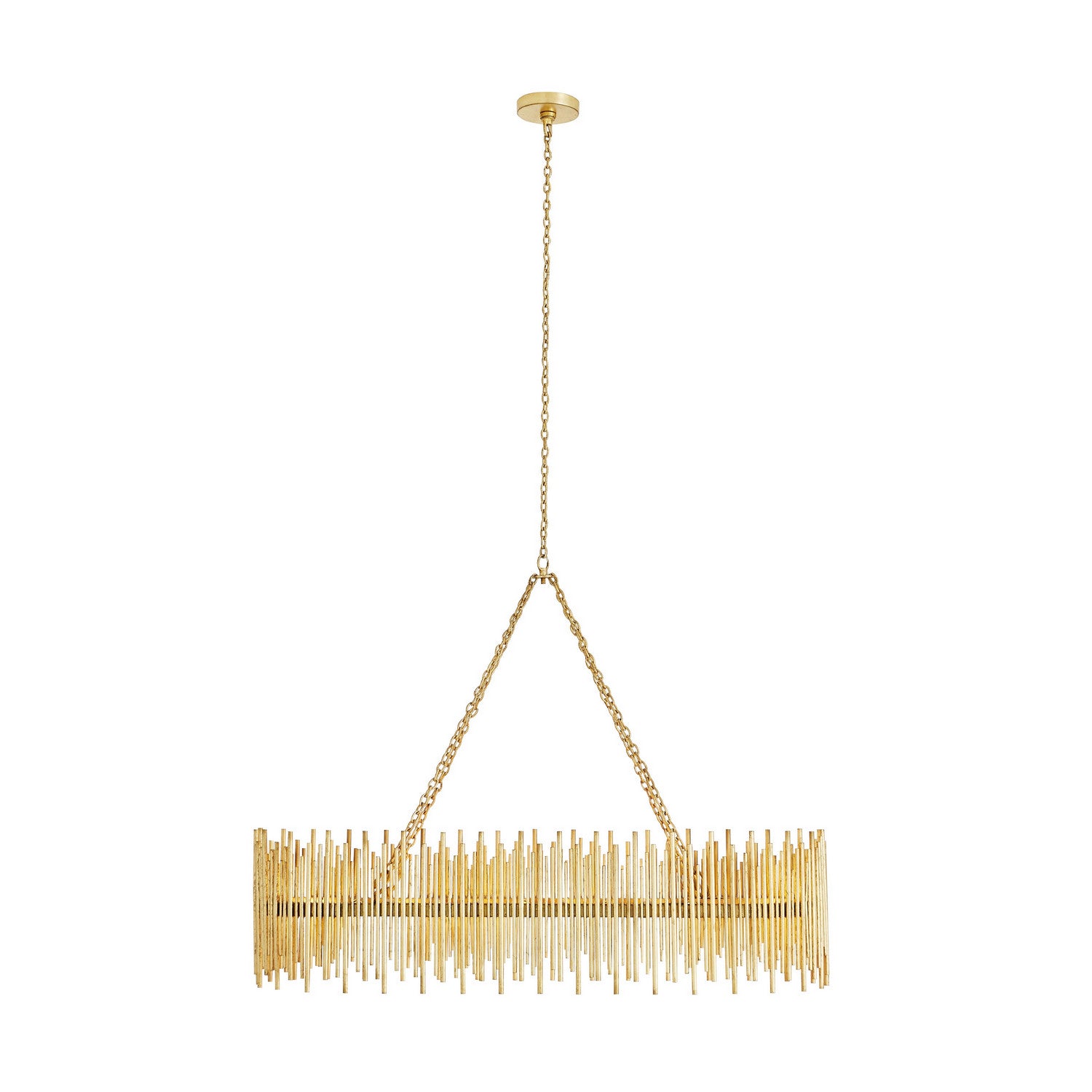 Ten Light Chandelier from the Prescott collection in Gold Leaf finish