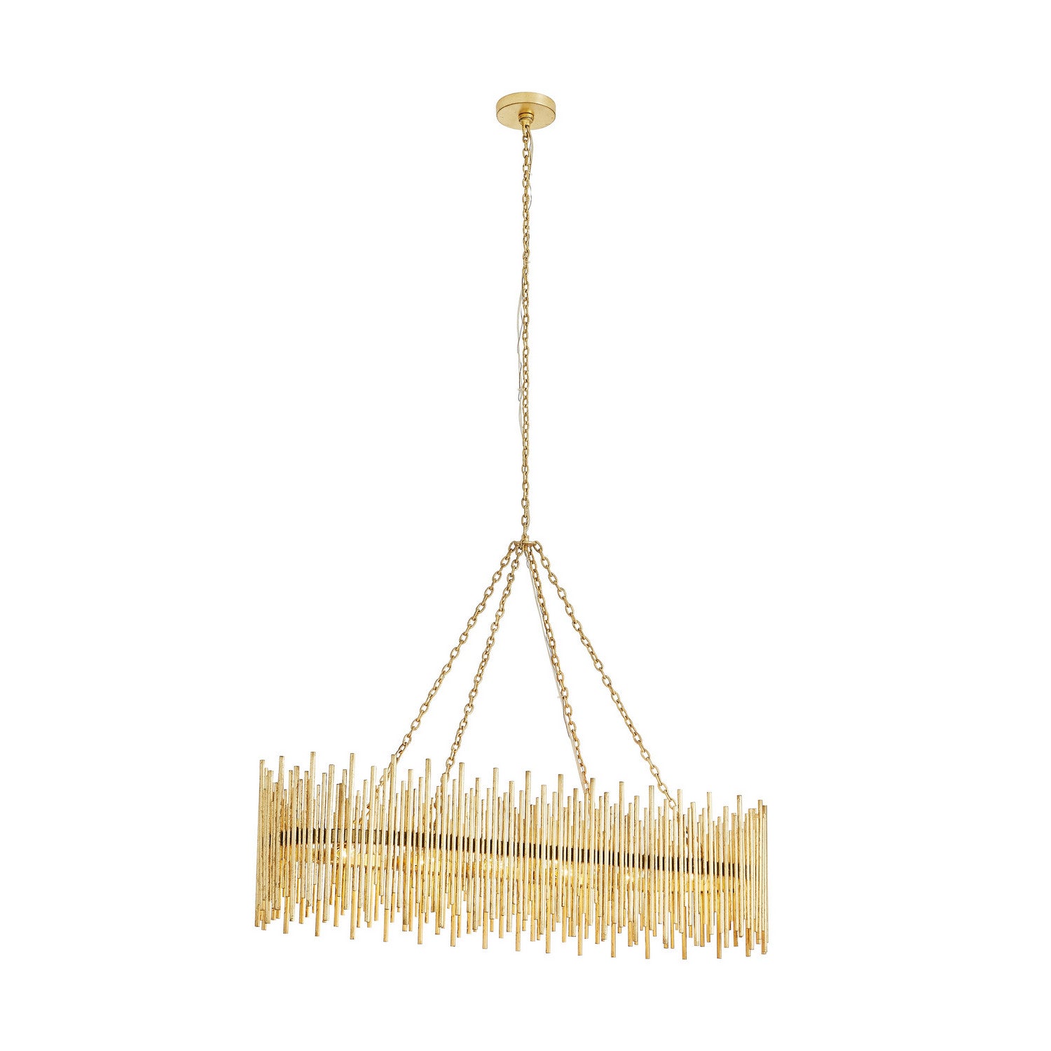 Ten Light Chandelier from the Prescott collection in Gold Leaf finish