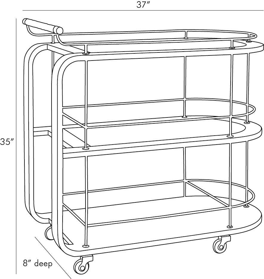 Cart from the Brays collection in White Wash finish