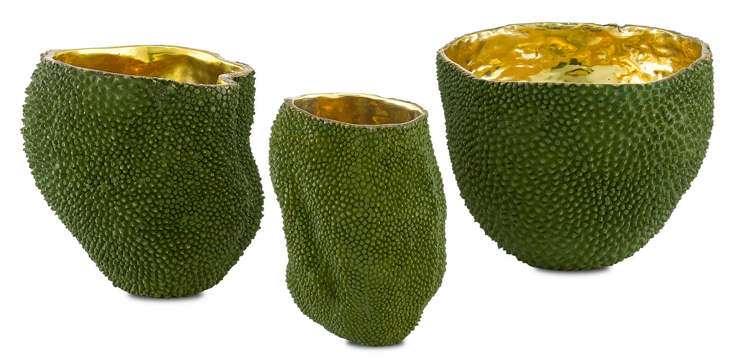 Vase from the Jackfruit collection in Green/Gold finish