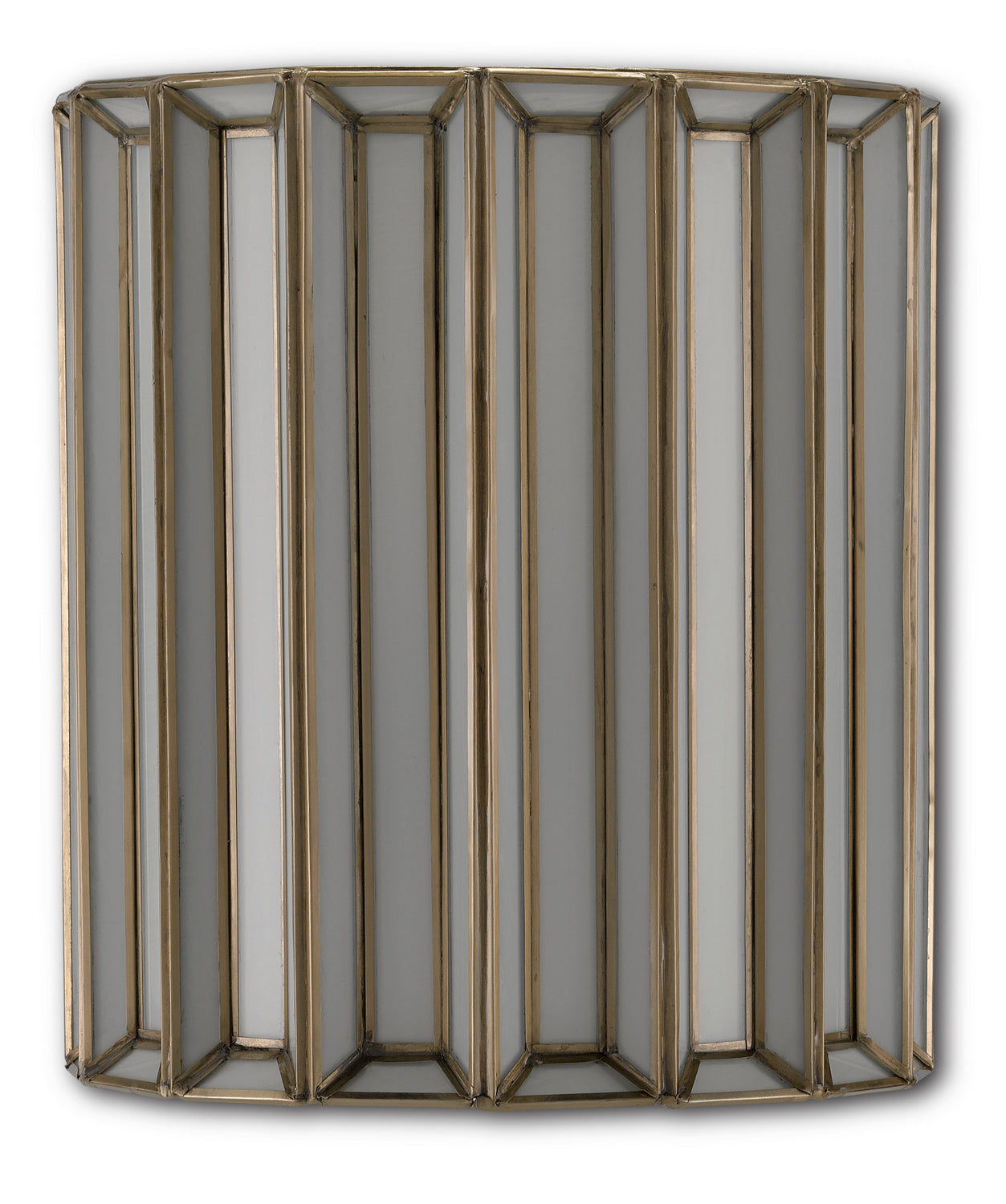 One Light Wall Sconce from the Daze collection in Antique Brass/White finish