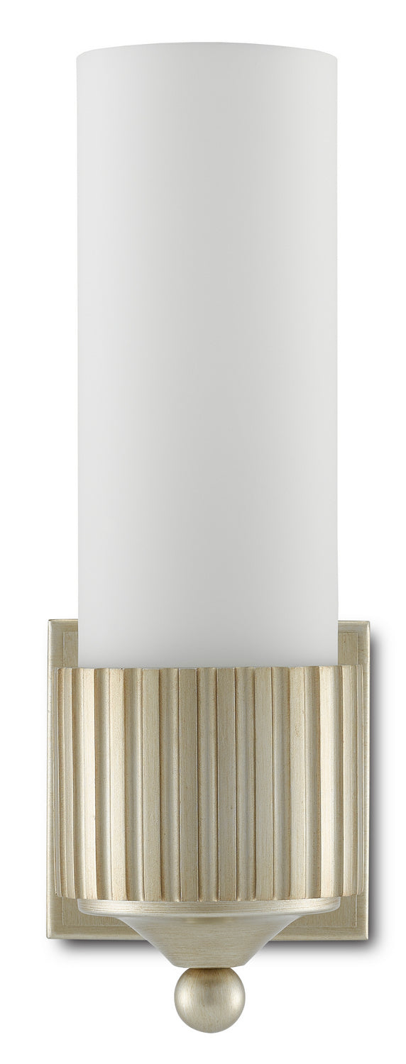 One Light Wall Sconce from the Barry Goralnick collection in Silver Leaf/Frosted Glass finish