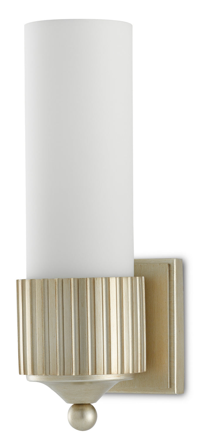 One Light Wall Sconce from the Barry Goralnick collection in Silver Leaf/Frosted Glass finish