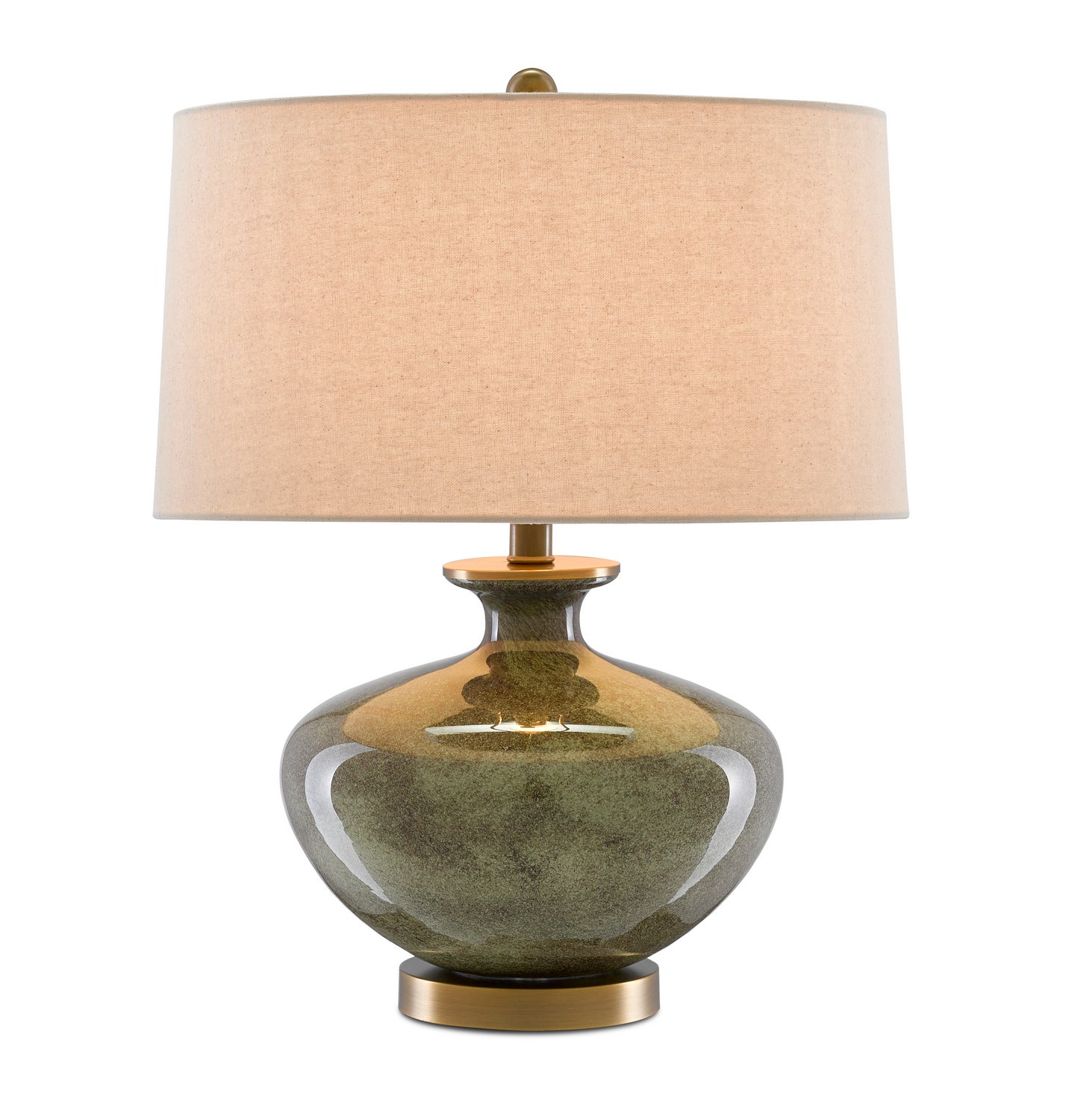 One Light Table Lamp from the Greenlea collection in Dark Gray/Moss Green/Antique Brass finish