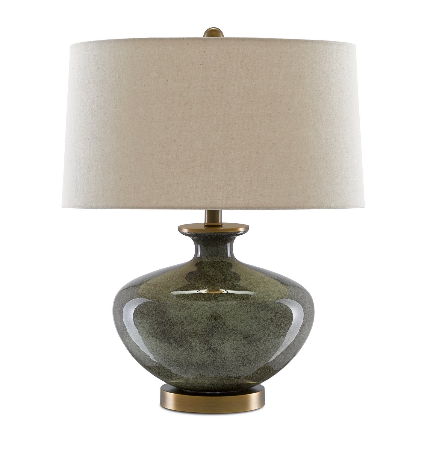 One Light Table Lamp from the Greenlea collection in Dark Gray/Moss Green/Antique Brass finish