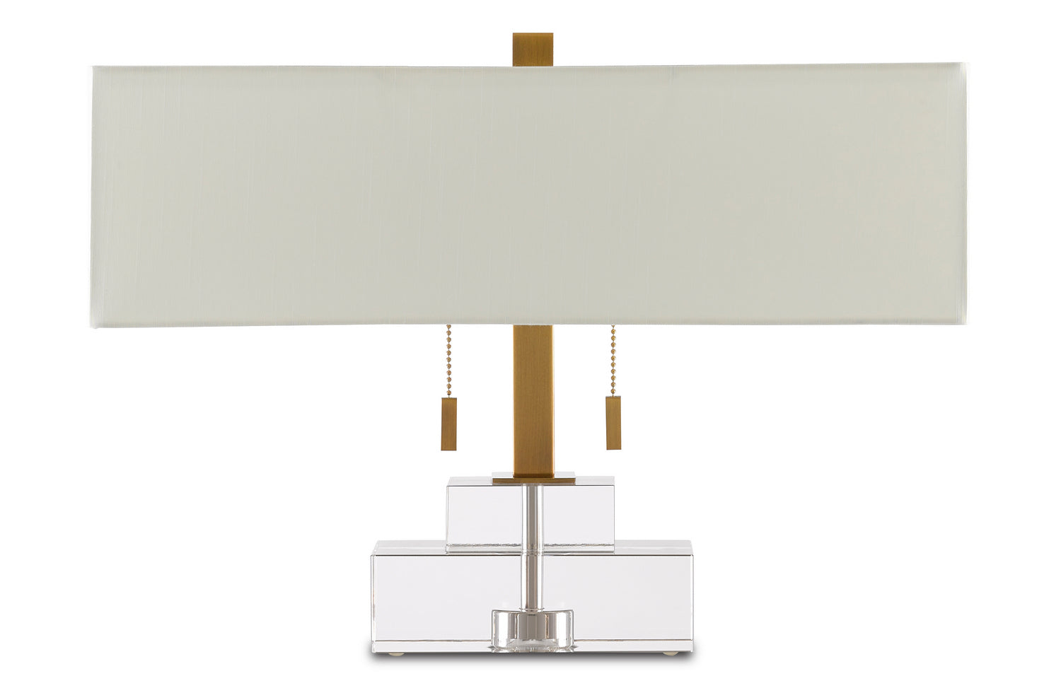 Two Light Table Lamp from the Chiara collection in Clear/Antique Brass finish