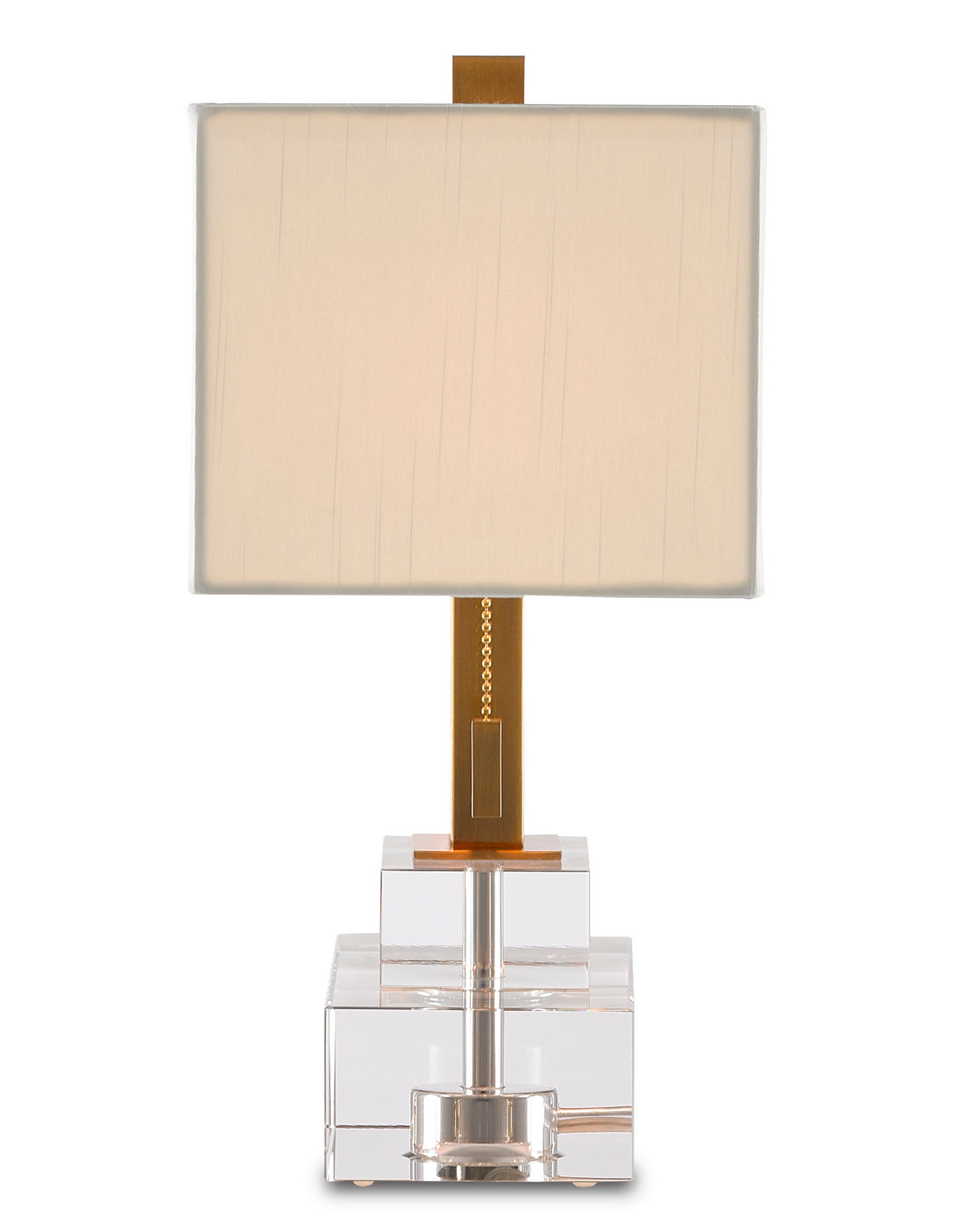 Two Light Table Lamp from the Chiara collection in Clear/Antique Brass finish