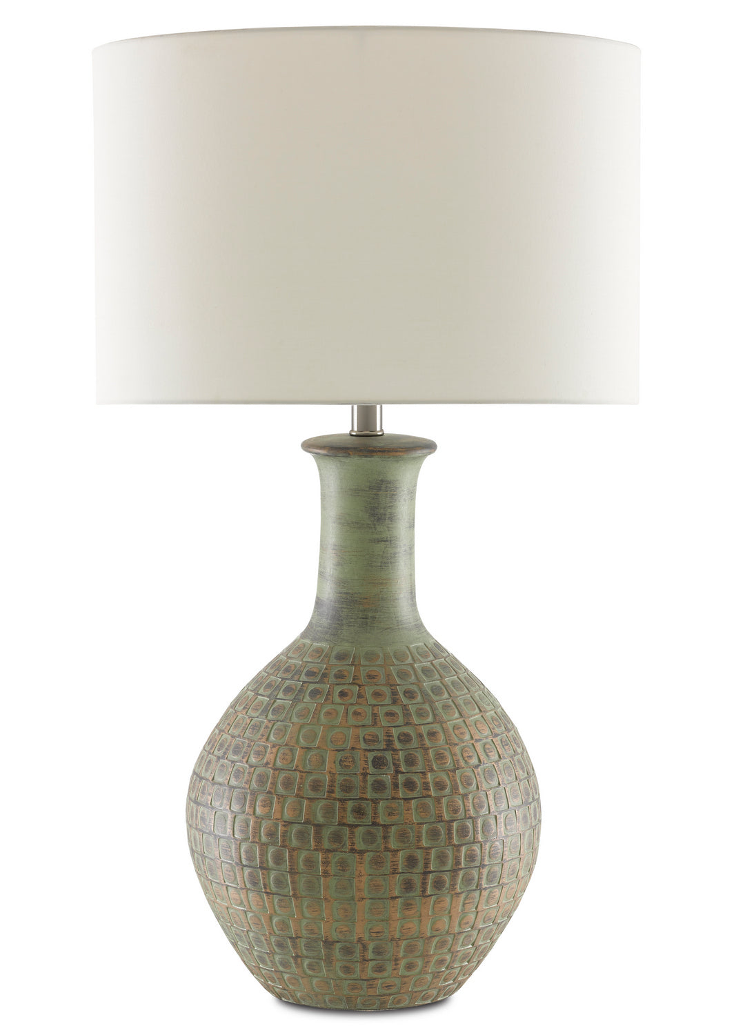 One Light Table Lamp from the Loro collection in Dark Moss Green/Gold finish