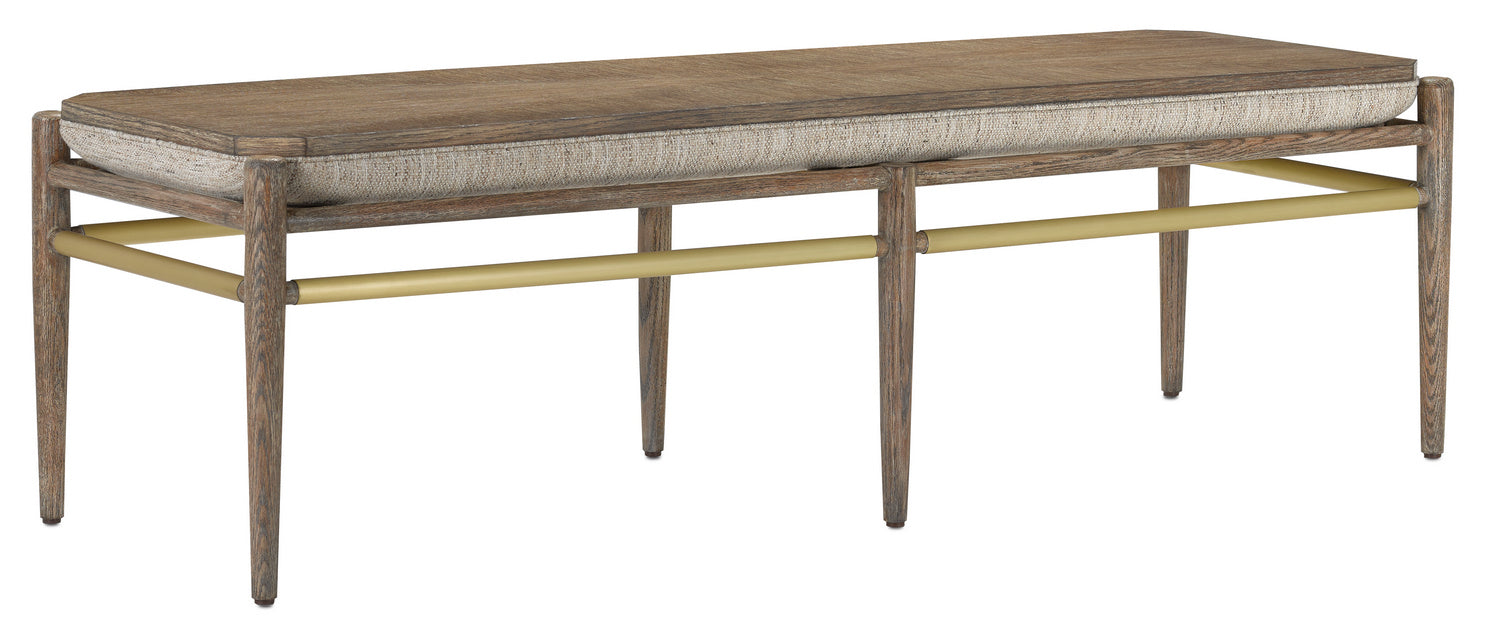 Bench from the Visby collection in Light Pepper/Brushed Brass finish