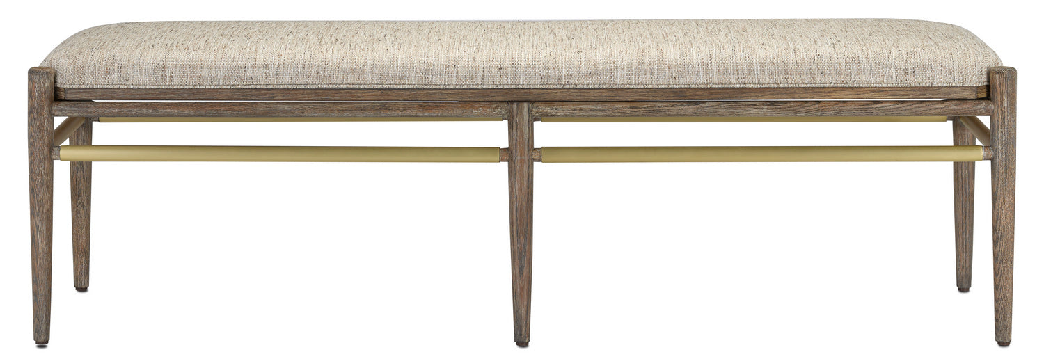 Bench from the Visby collection in Light Pepper/Brushed Brass finish