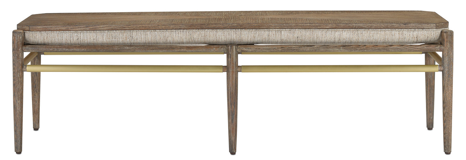 Bench from the Visby collection in Light Pepper/Brushed Brass finish