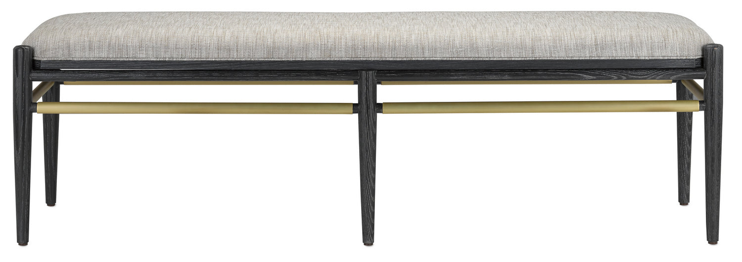 Bench from the Visby collection in Cerused Black/Brushed Brass finish