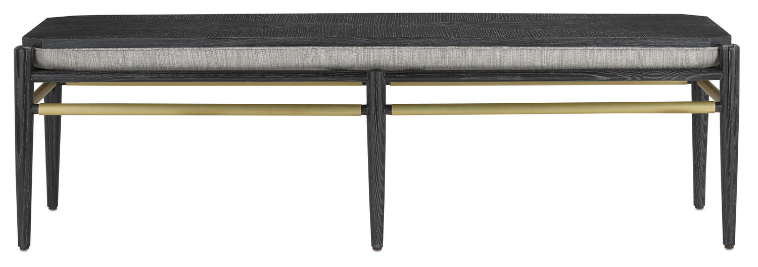 Bench from the Visby collection in Cerused Black/Brushed Brass finish