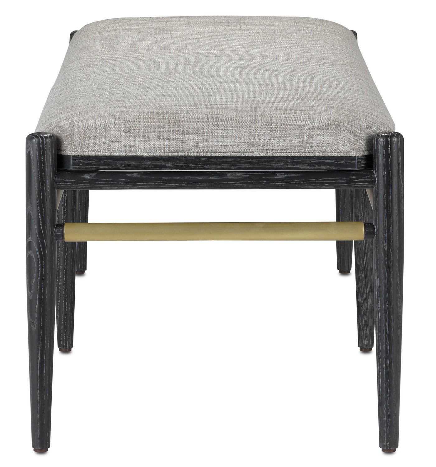 Bench from the Visby collection in Cerused Black/Brushed Brass finish