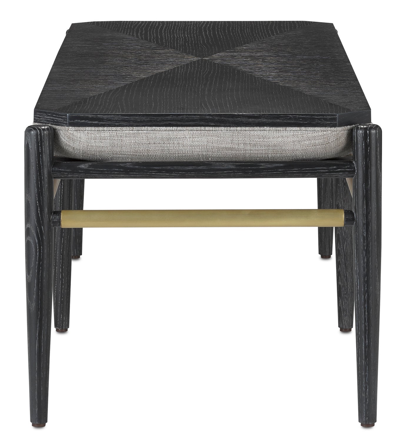 Bench from the Visby collection in Cerused Black/Brushed Brass finish