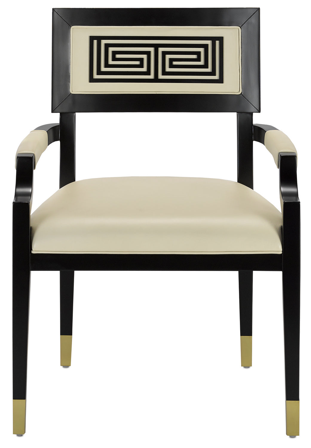 Chair from the Barry Goralnick collection in Caviar Black/Brushed Brass/Milk finish