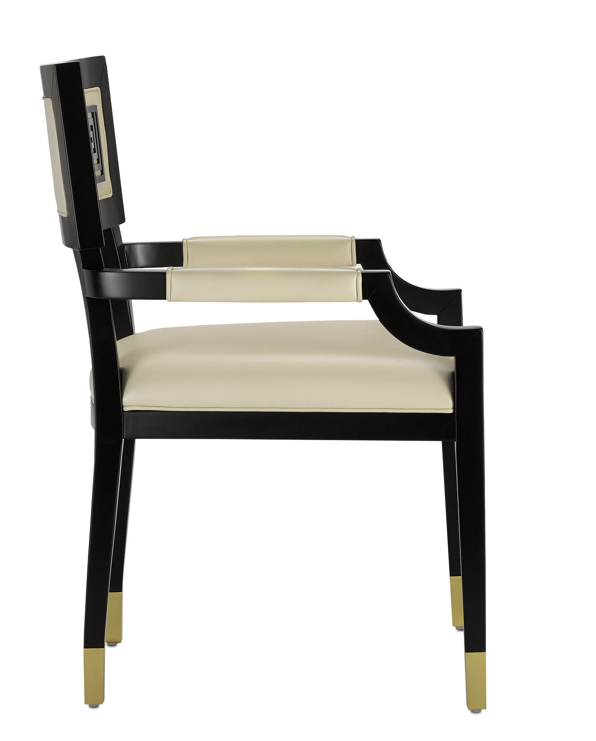 Chair from the Barry Goralnick collection in Caviar Black/Brushed Brass/Milk finish