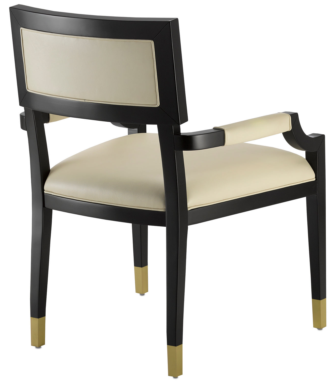 Chair from the Barry Goralnick collection in Caviar Black/Brushed Brass/Milk finish