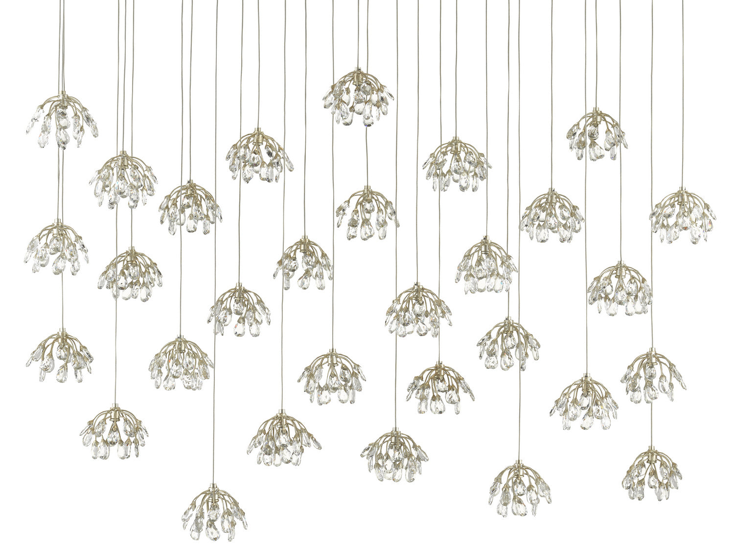 30 Light Pendant from the Crystal collection in Crystal/ Contemporary Silver Leaf finish