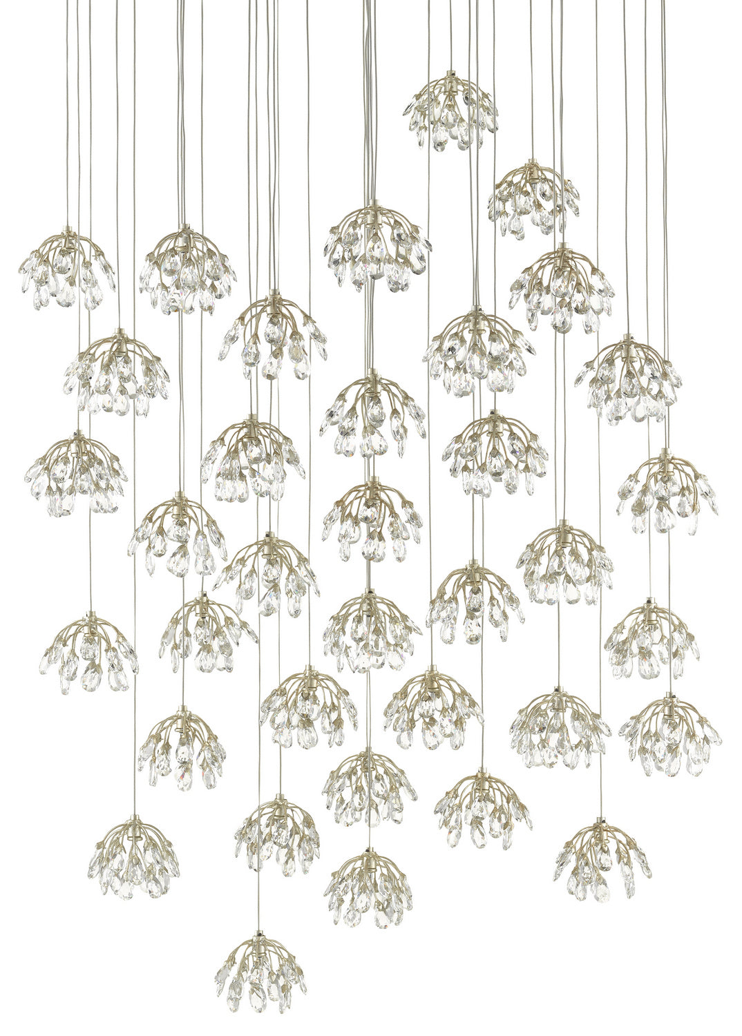 36 Light Pendant from the Crystal collection in Crystal/ Contemporary Silver Leaf finish