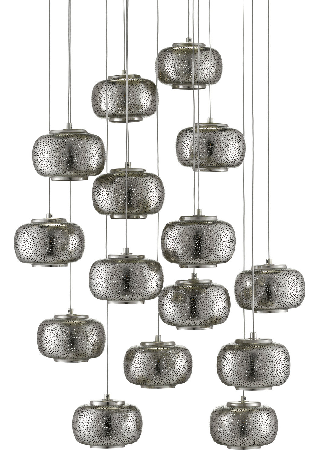 15 Light Pendant from the Pepper collection in Nickel finish