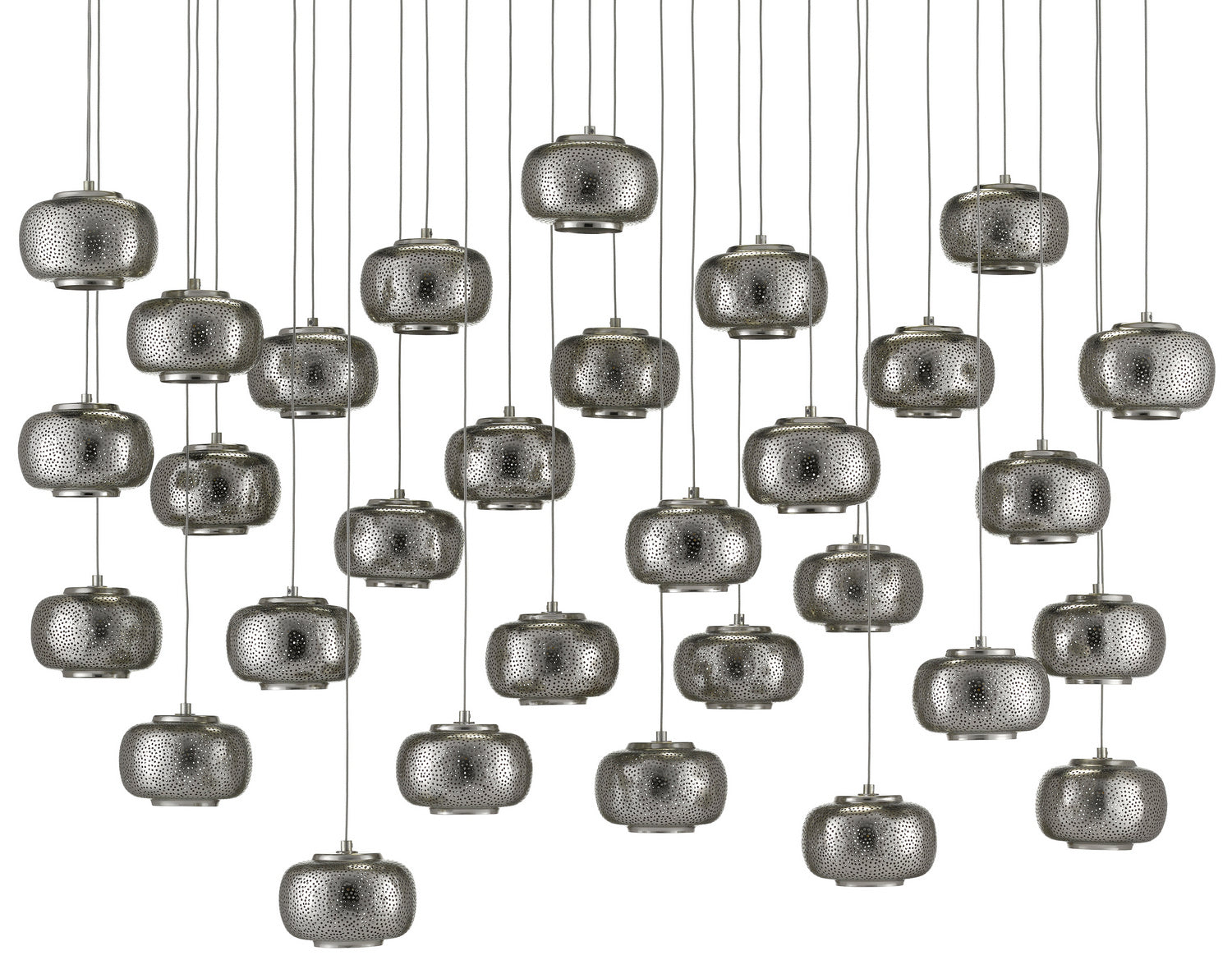 30 Light Pendant from the Pepper collection in Nickel finish