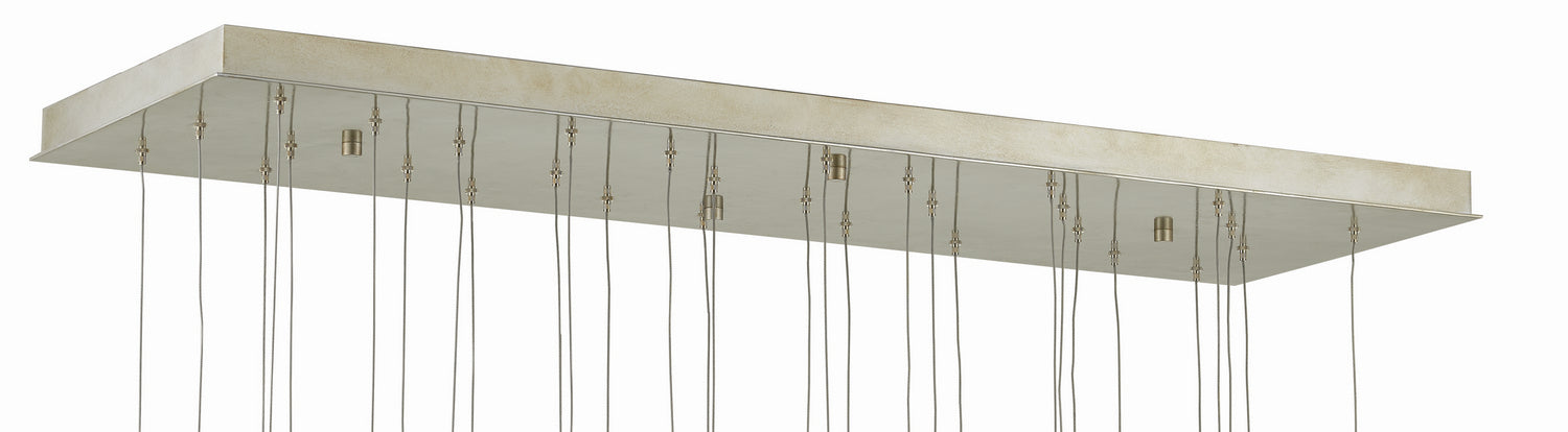 30 Light Pendant from the Glace collection in Raj Mirror/Antique Brass finish