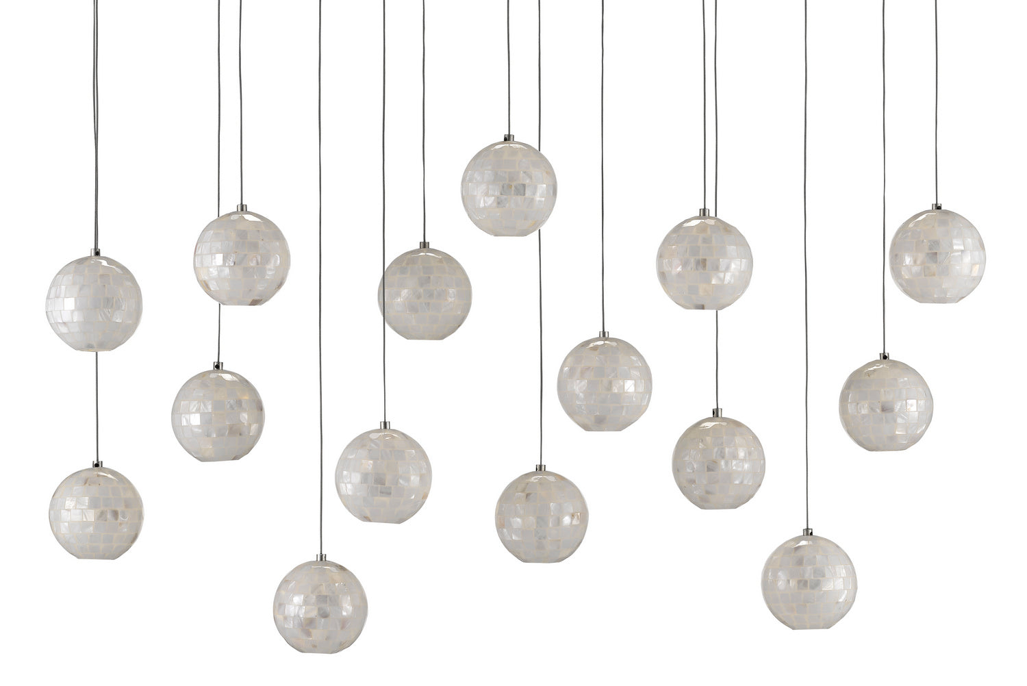 15 Light Pendant from the Finhorn collection in Pearl finish