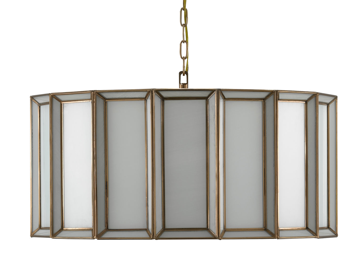 Three Light Pendant from the Daze collection in Antique Brass/White finish