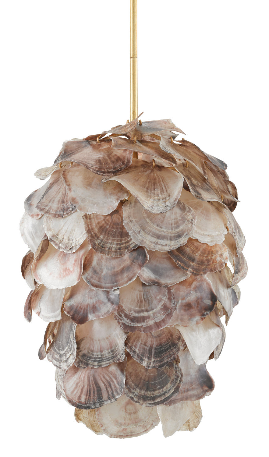 One Light Pendant from the Cruselle collection in Contemporary Gold Leaf/Painted Gold/Natural Shell finish