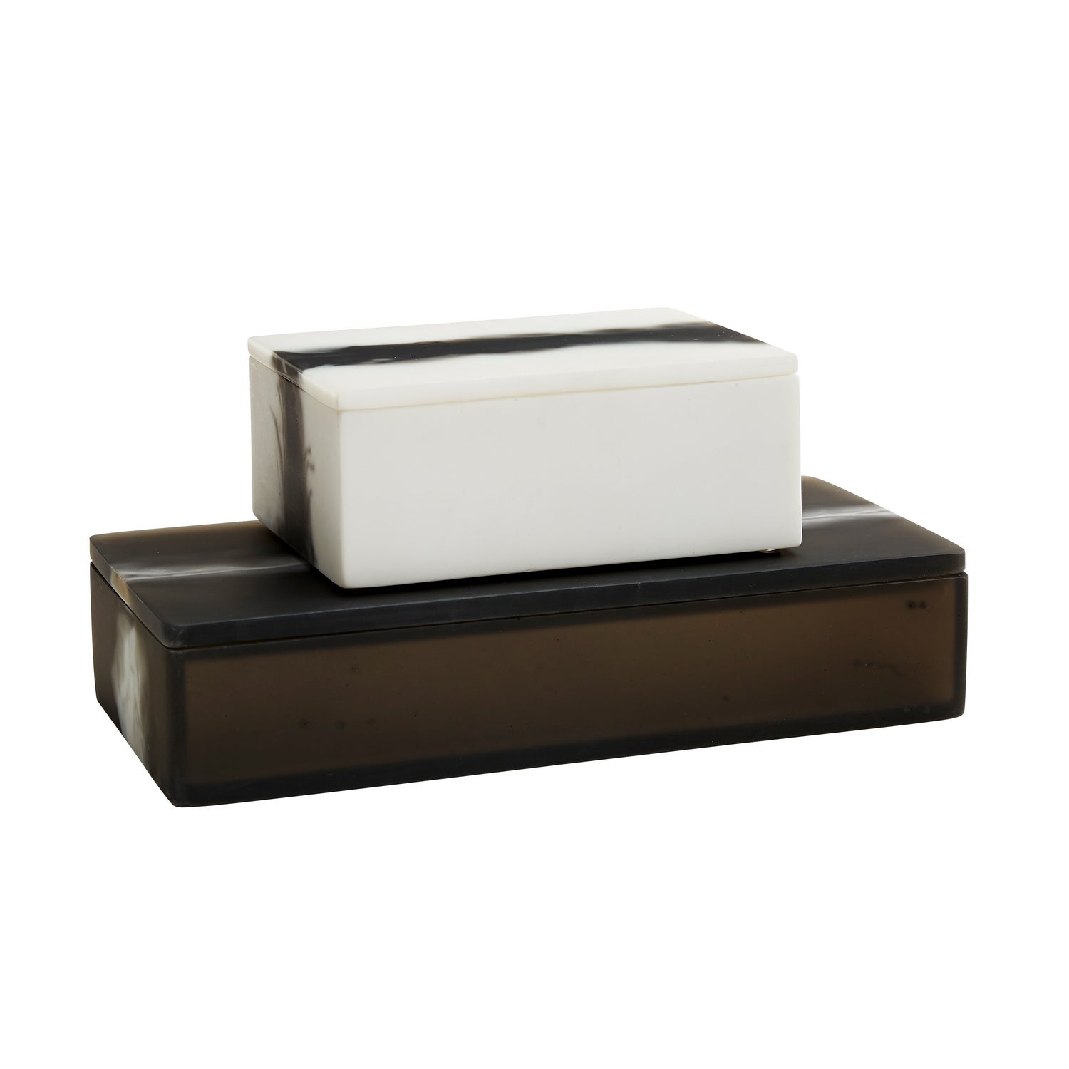 Boxes, Set of 2 from the Holliees collection in Black & White finish