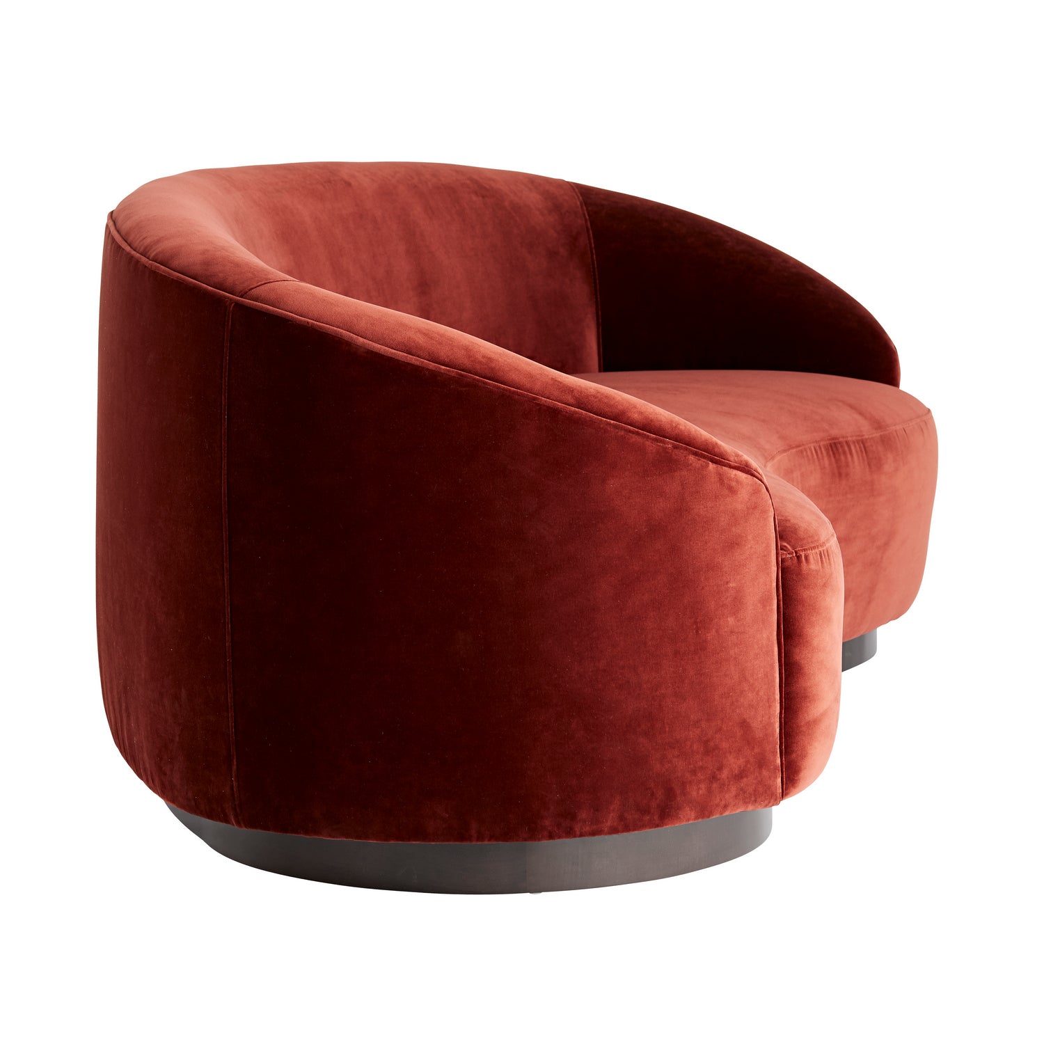 Upholstery - Sofa from the Turner collection in Paprika Velvet/Dark Walnut finish